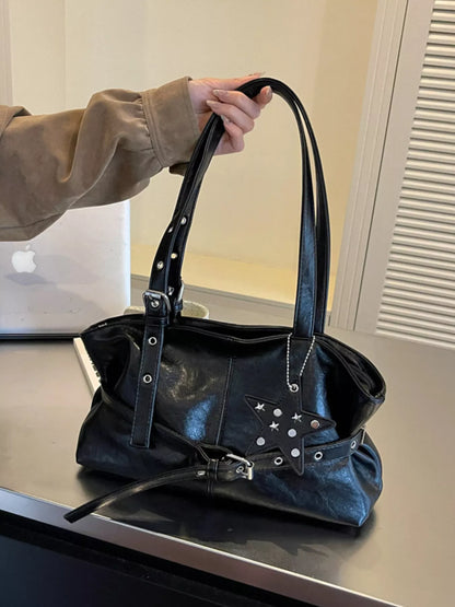 Star Charm Buckle Detail Shoulder Bag