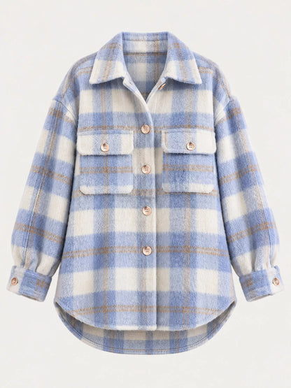 Plaid Button-Down Jacket