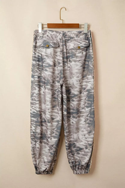 Camo Print Drawstring Waist Joggers
