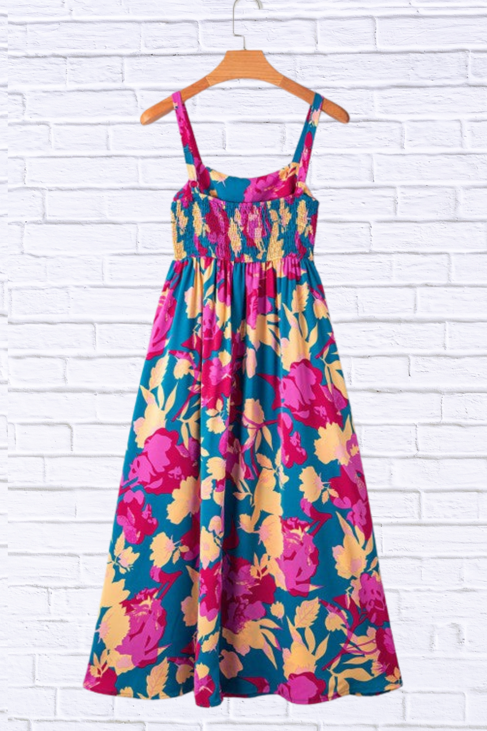 Floral High Waist Sleeveless Flared Maxi Dress