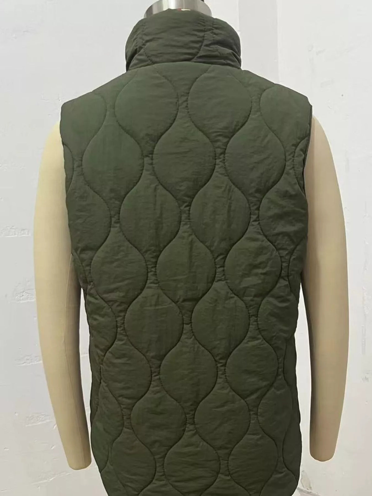Quilted Snap Button Vest Coat