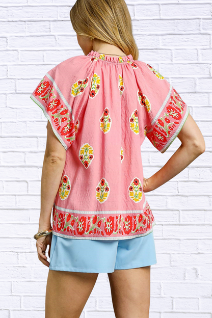 Umgee Boho Bloom Border Top