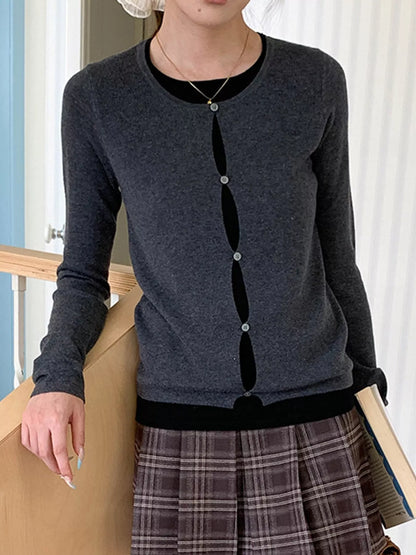 Layered Look Long Sleeve Knit Top