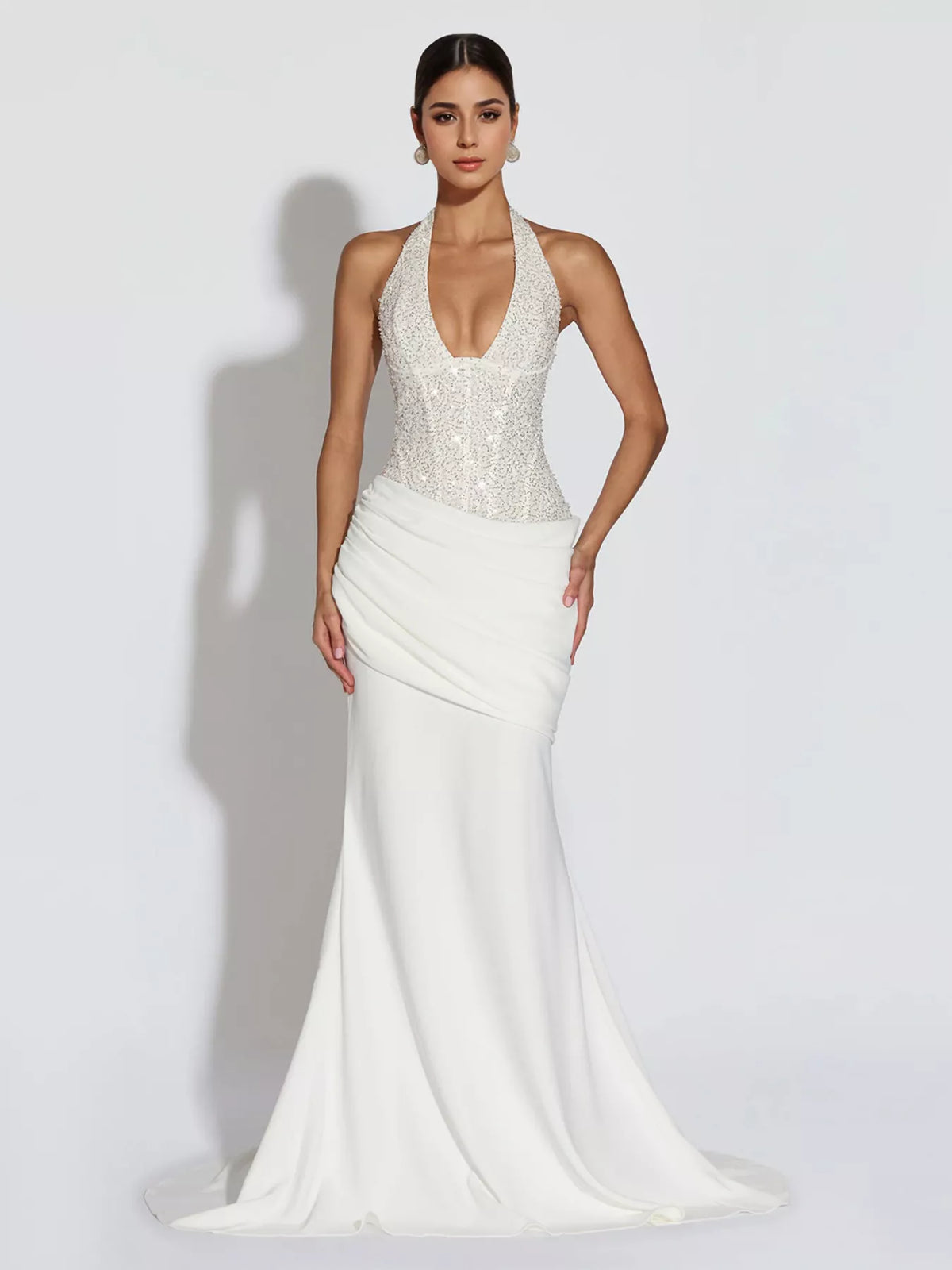 Sequin Halter Neck Maxi Dress