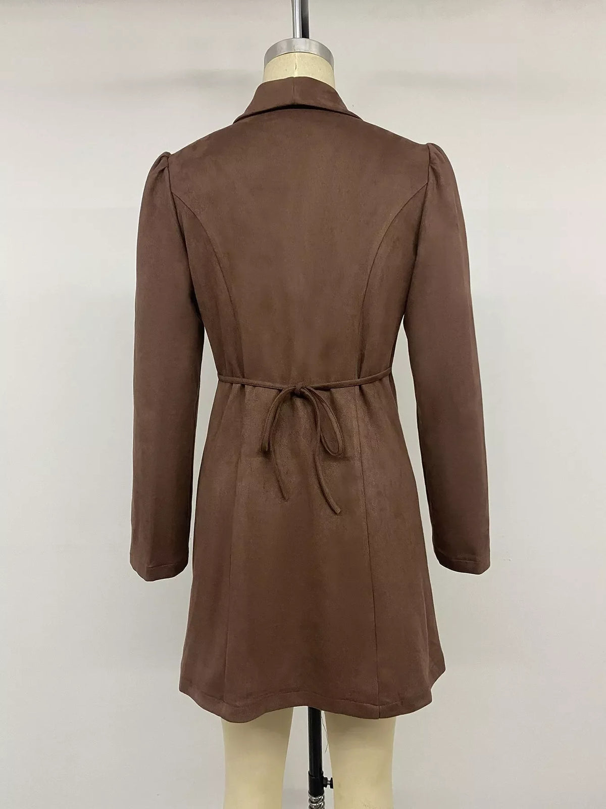 Button-Front Long Sleeve Blazer Dress