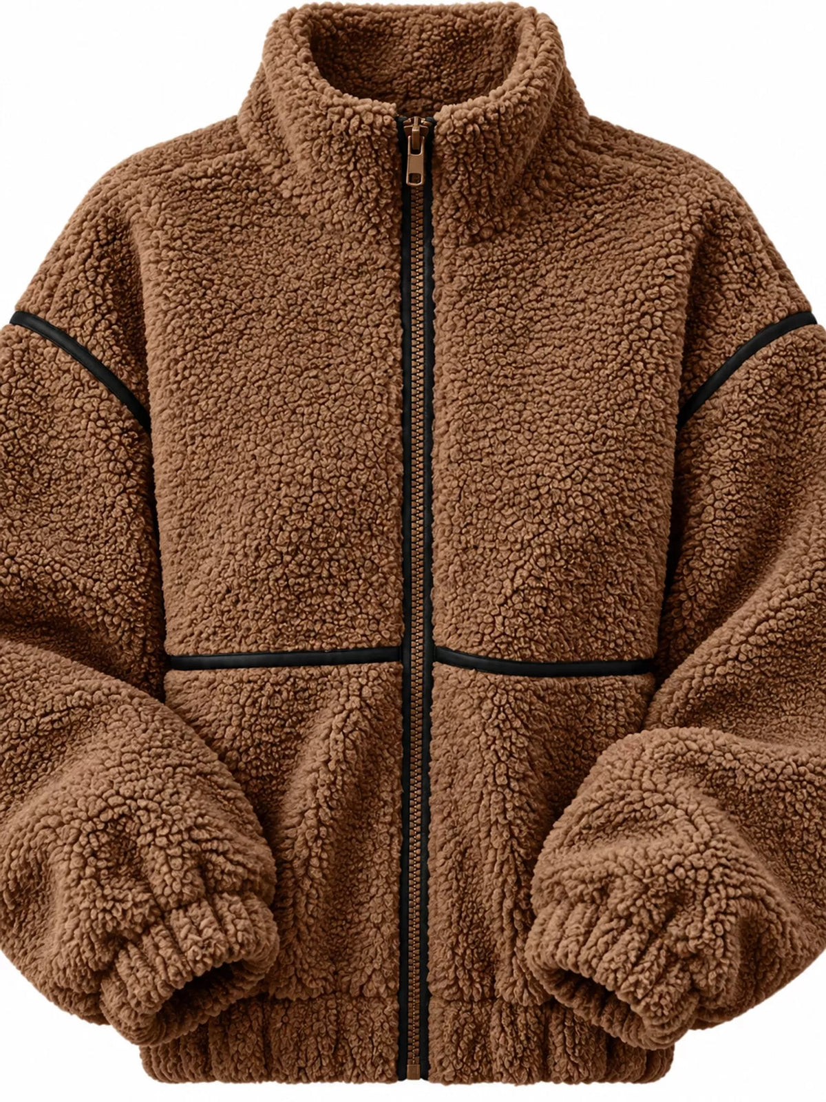 Stand Collar Cozy Sherpa Fleece Zip-Up Jacket