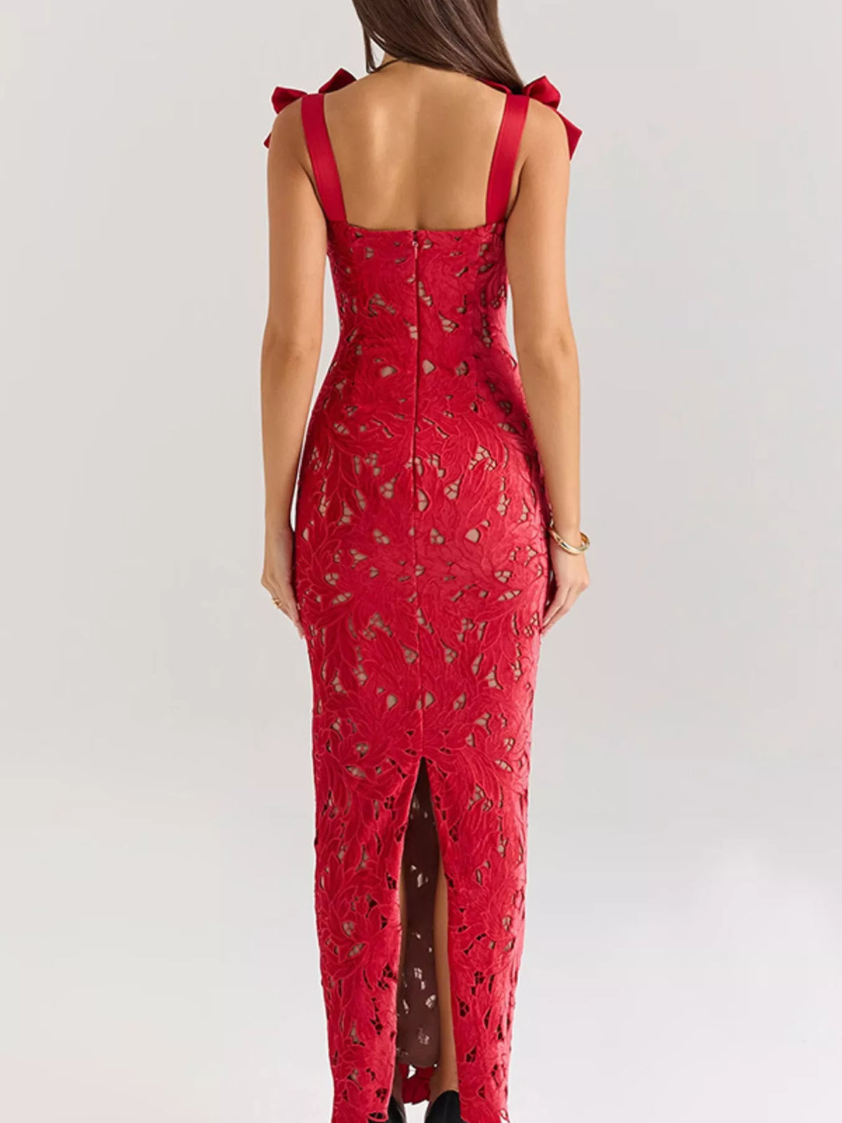 Aira's Slit Tie Shoulder Maxi Dress