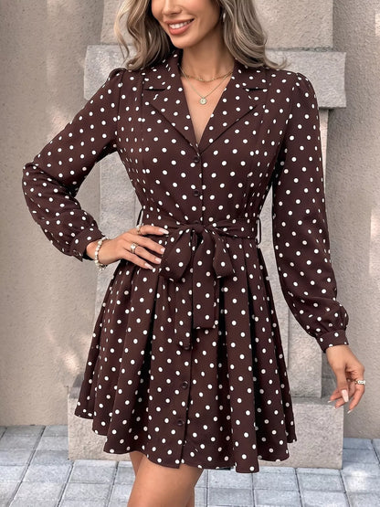 Hedvika's Polka Dot Long Sleeve Shirt Dress