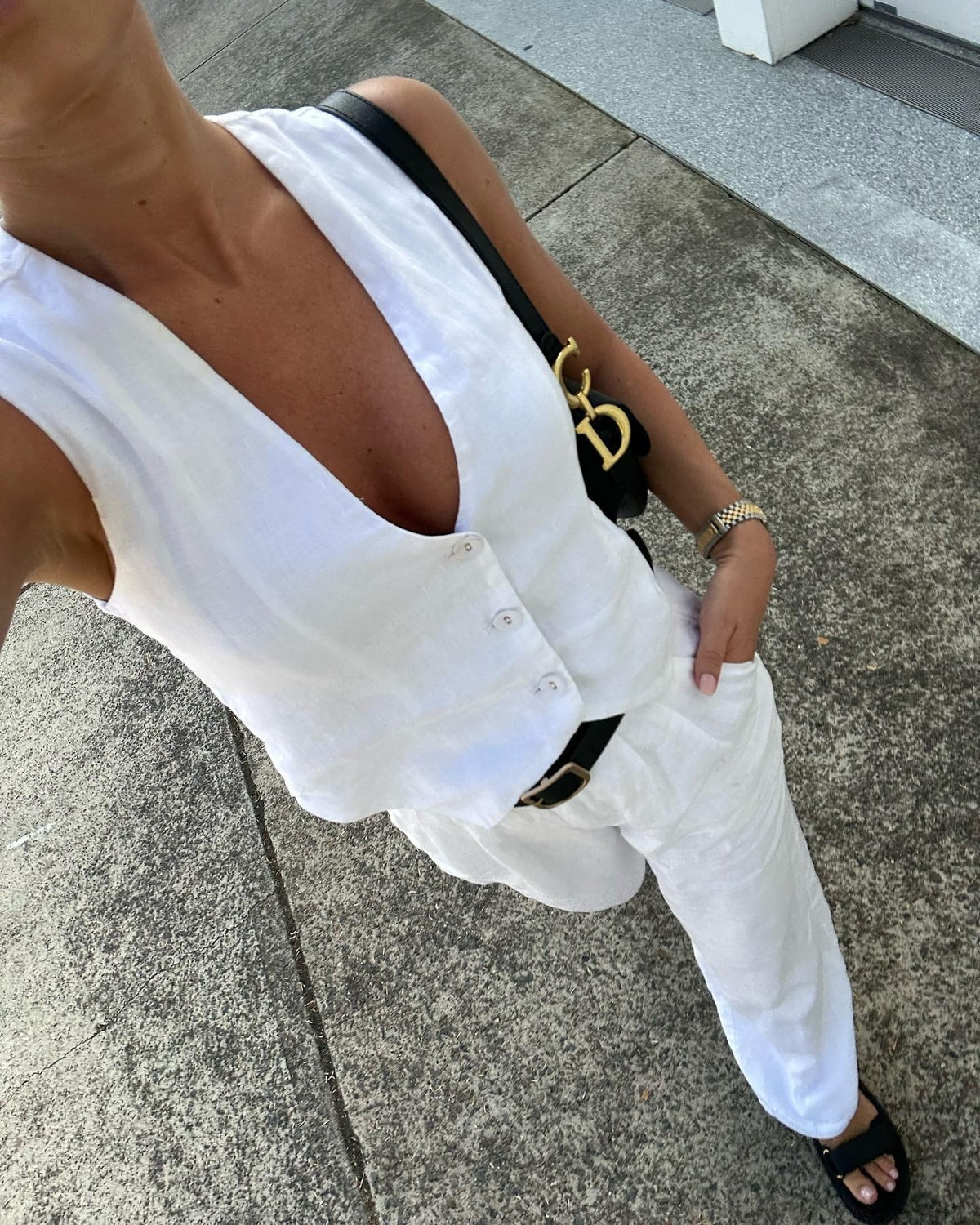 Chic Fancy Waistcoat with Wide Leg Pants Suits