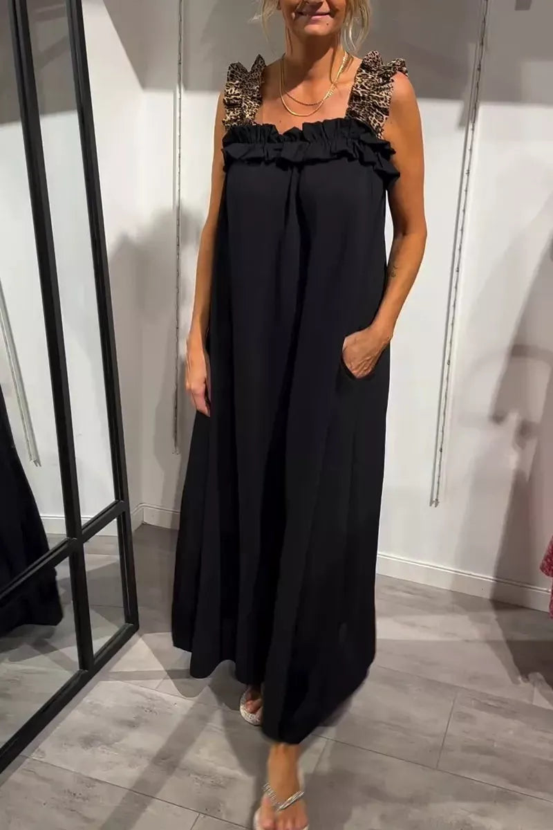 Full Size Ruffled Strap Flowy Maxi Dress Plus Size