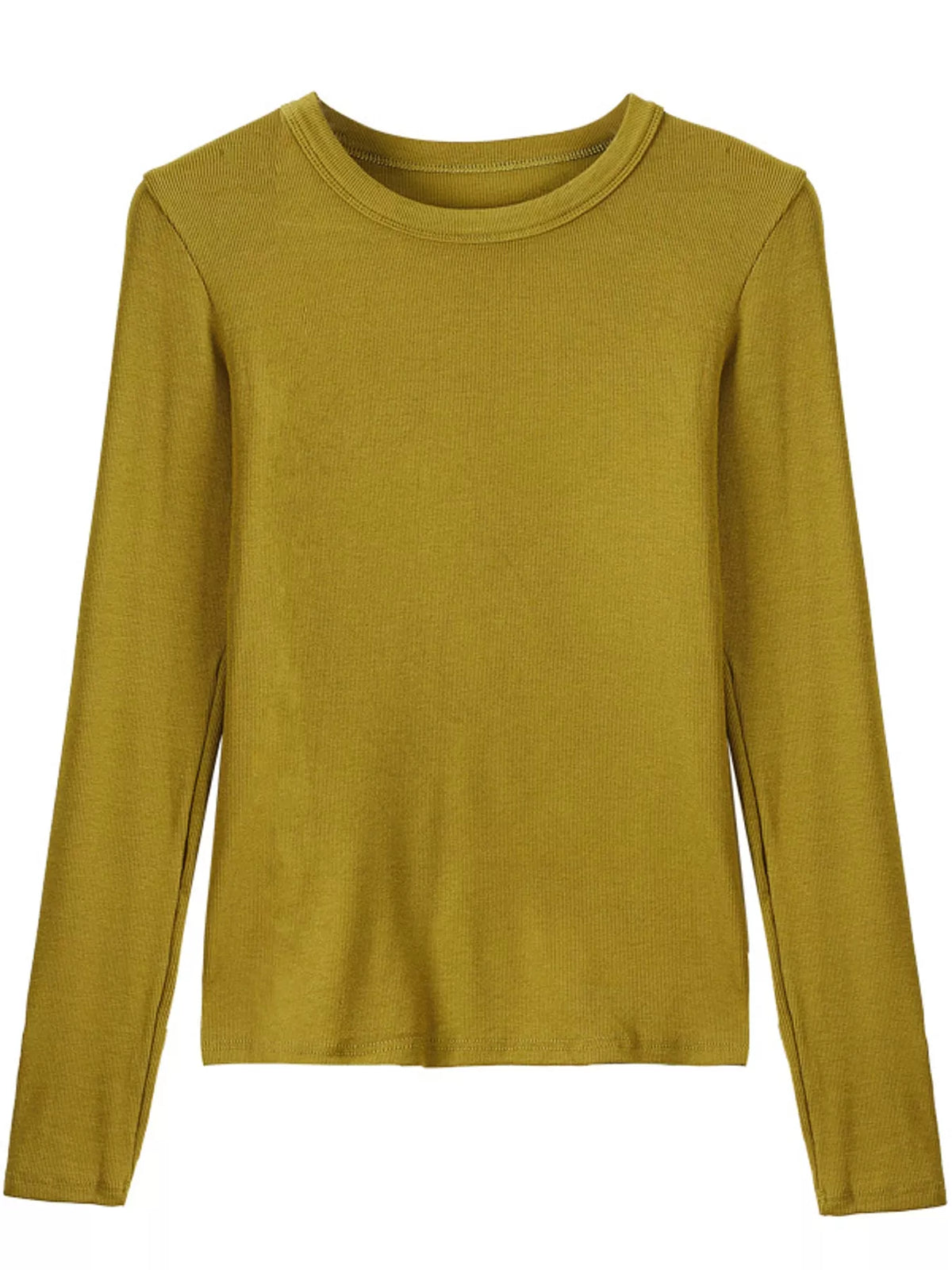 Minimalist Slim-Fit Long Sleeve Crew Neck T-Shirt