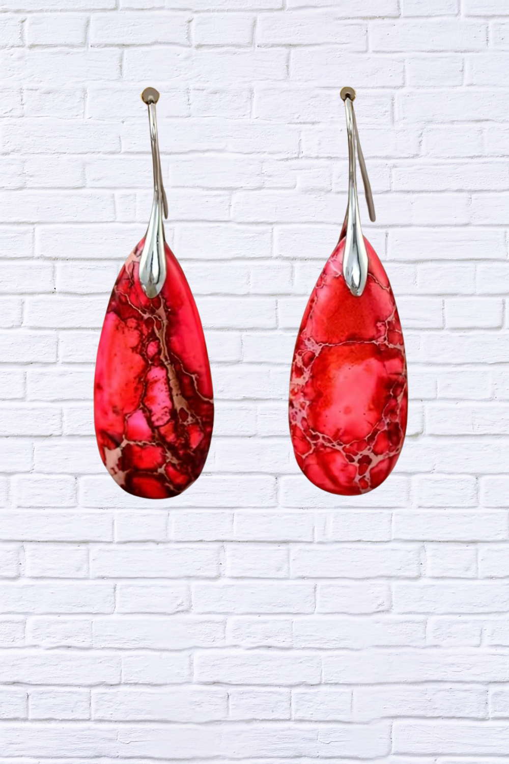 Exquisite Water Drop Dangle Earrings Crimson red