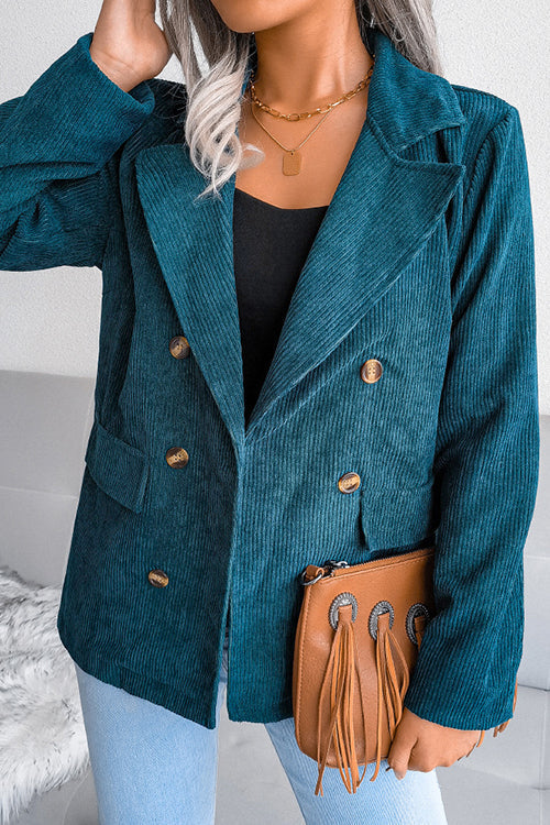 Double Breasted Casual Corduroy Jacket