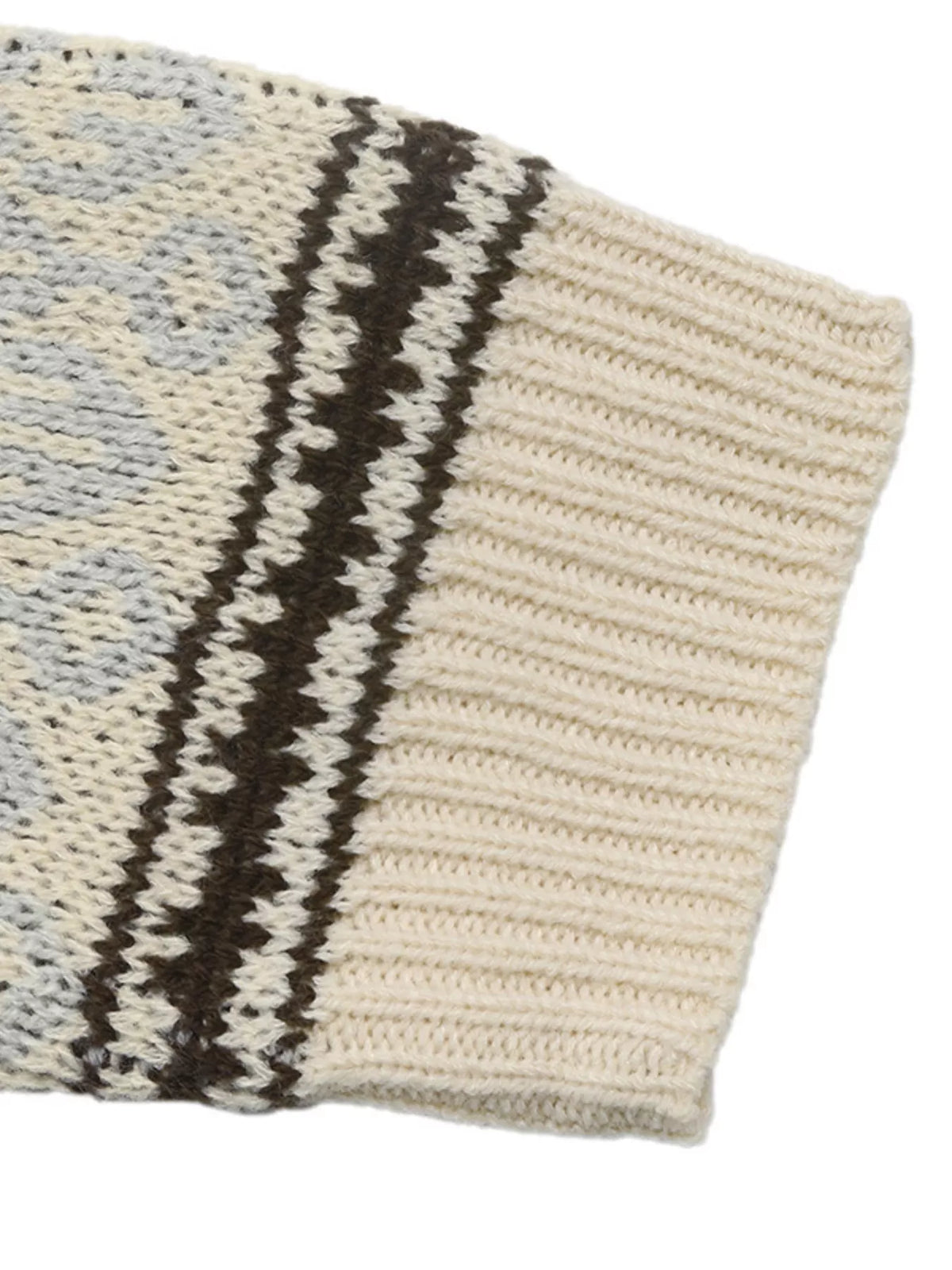 Fair Isle Pattern Crew Neck Sweater