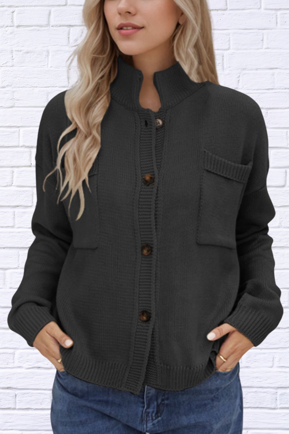 Button Up Long Sleeve Cardigan