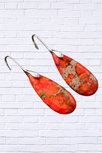 Exquisite Water Drop Dangle Earrings neon orange