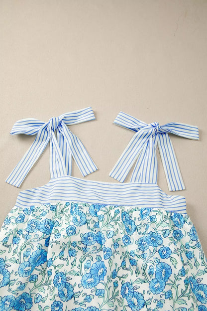 Floral Print Tie-Strap Mini Dress