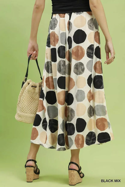 Umgee Dot Print Wide Leg Pants