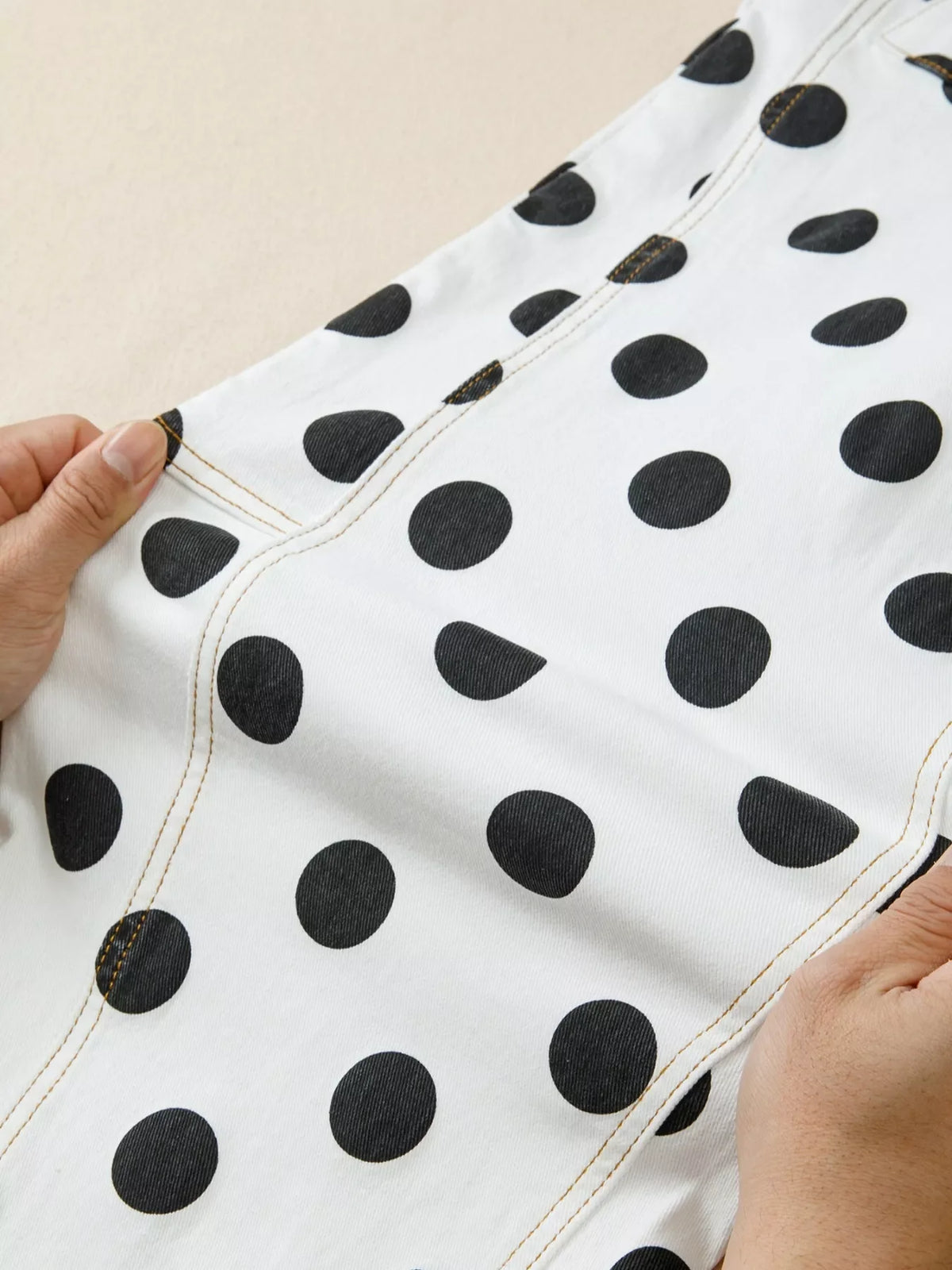 Polka Dot High-Waisted Jeans