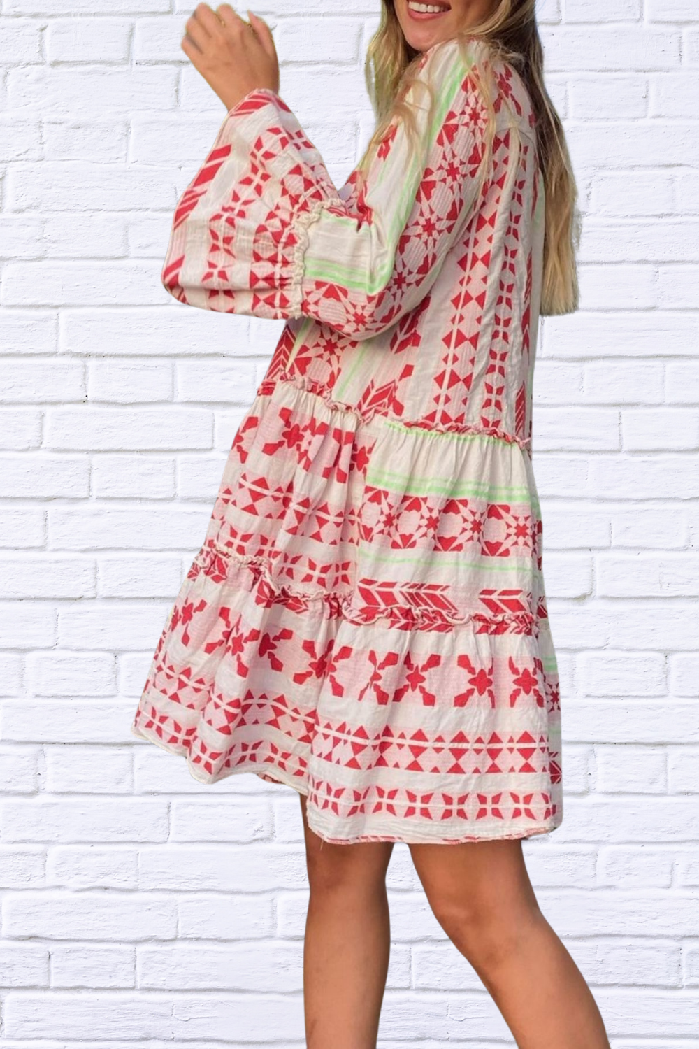 Printed Tierred Babydoll Dress