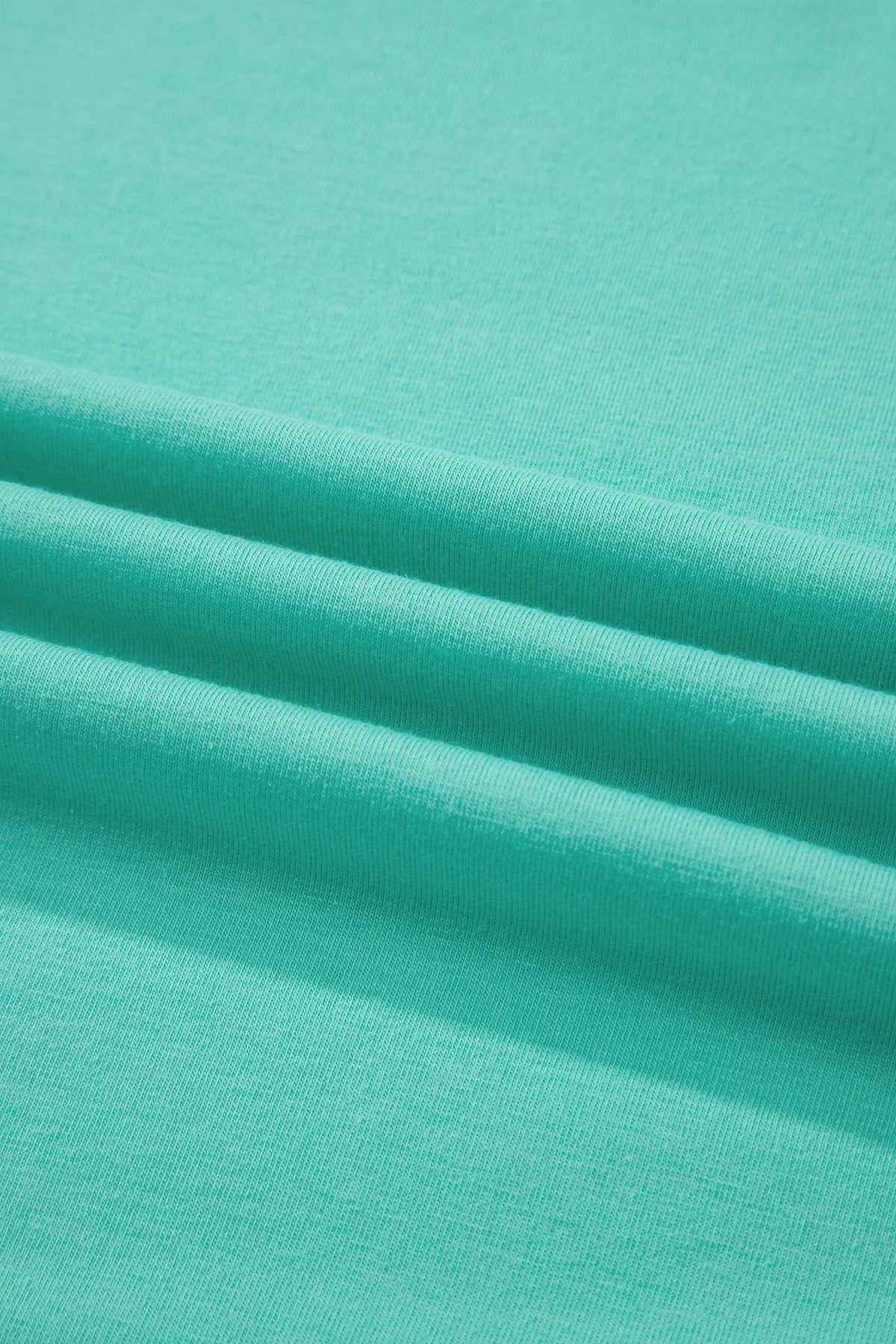 Mint Green Casual Plain Crew Neck Tee
