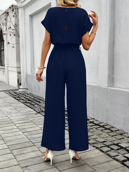 Tie Waist Wide Leg Jumpsuit