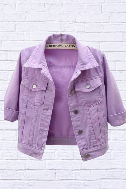 Full Size Cropped Denim Jacket Plus Size