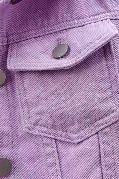Full Size Cropped Denim Jacket Plus Size