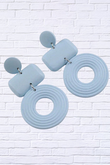 Geometric Dangle Earrings Blue