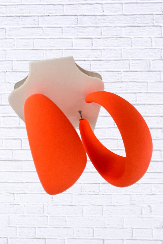 Bold Matte Hoop Earrings – Modern Statement Fashion Jewelry Orange