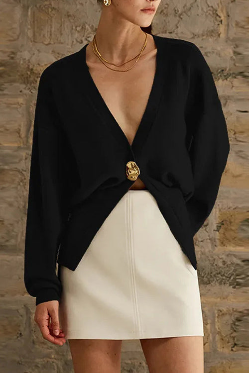 Chicest V Neck Button Up Sweater Cardigan