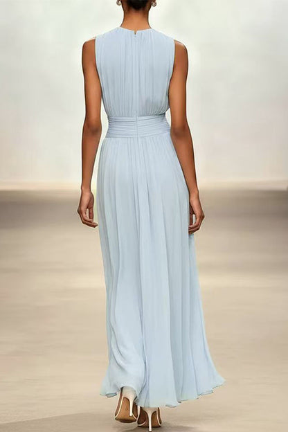 Crewneck Sleeveless High Waist Maxi Dress