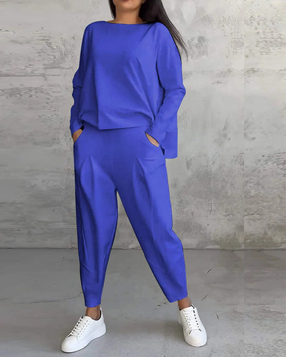 Clidress Suit Stlye T-shirt & Pencil Pant 2 Piece Set
