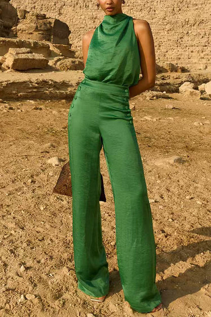 Mockneck Sleeveless Solid Top