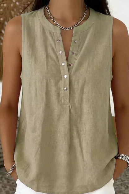 Snap Down Sleeveless Top