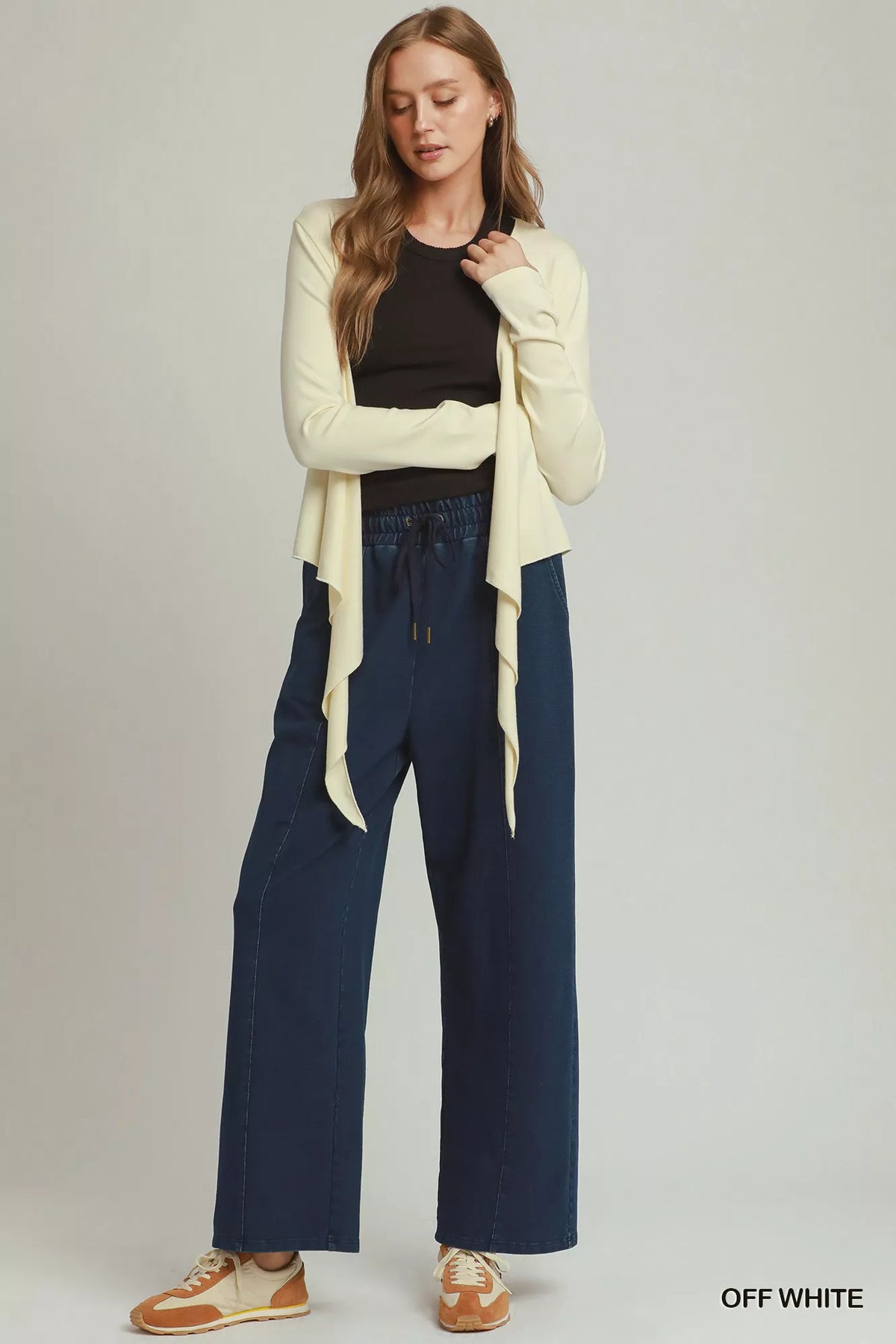 Umgee Cotton Viscose Long Sleeve Wrap Cardigan