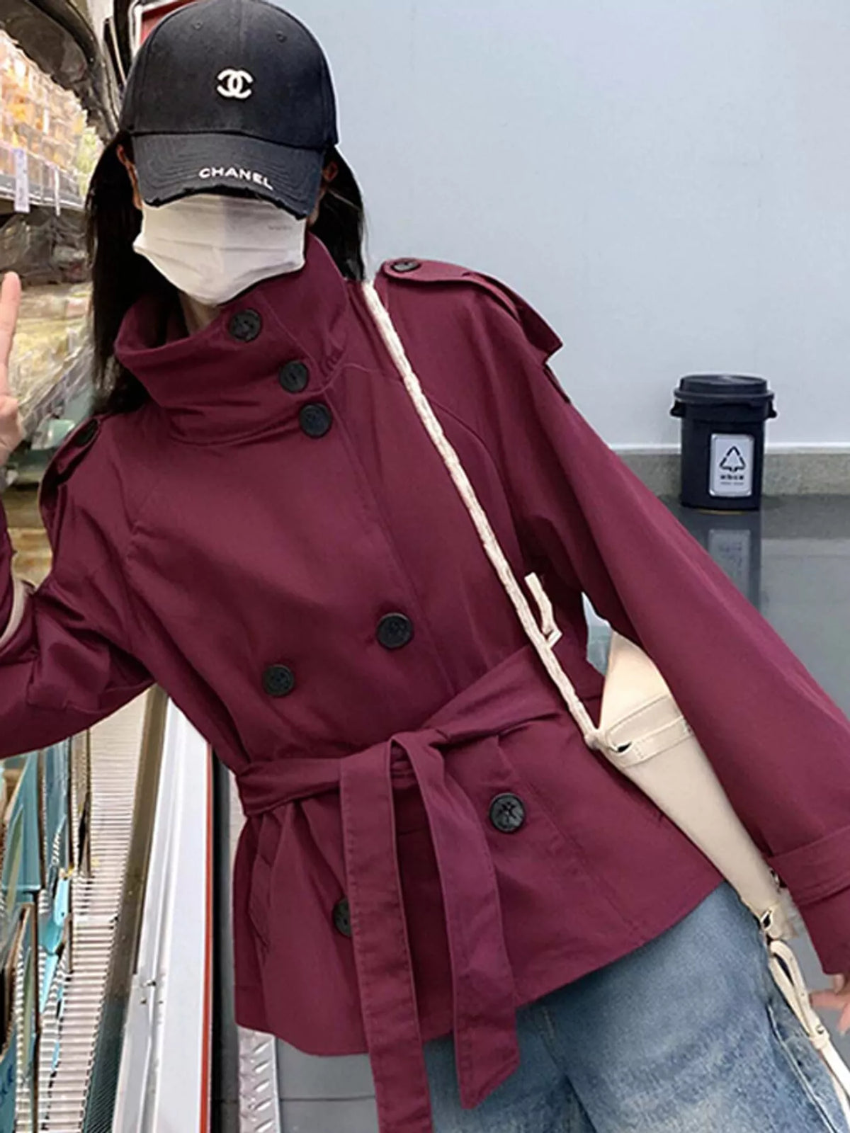Full Size Double-Breasted Belted Trench Outerwear Plus Size