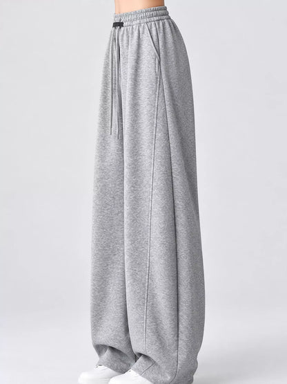 Full Size Drawstring Loose Fit Wide-Leg Sweatpants Plus Size