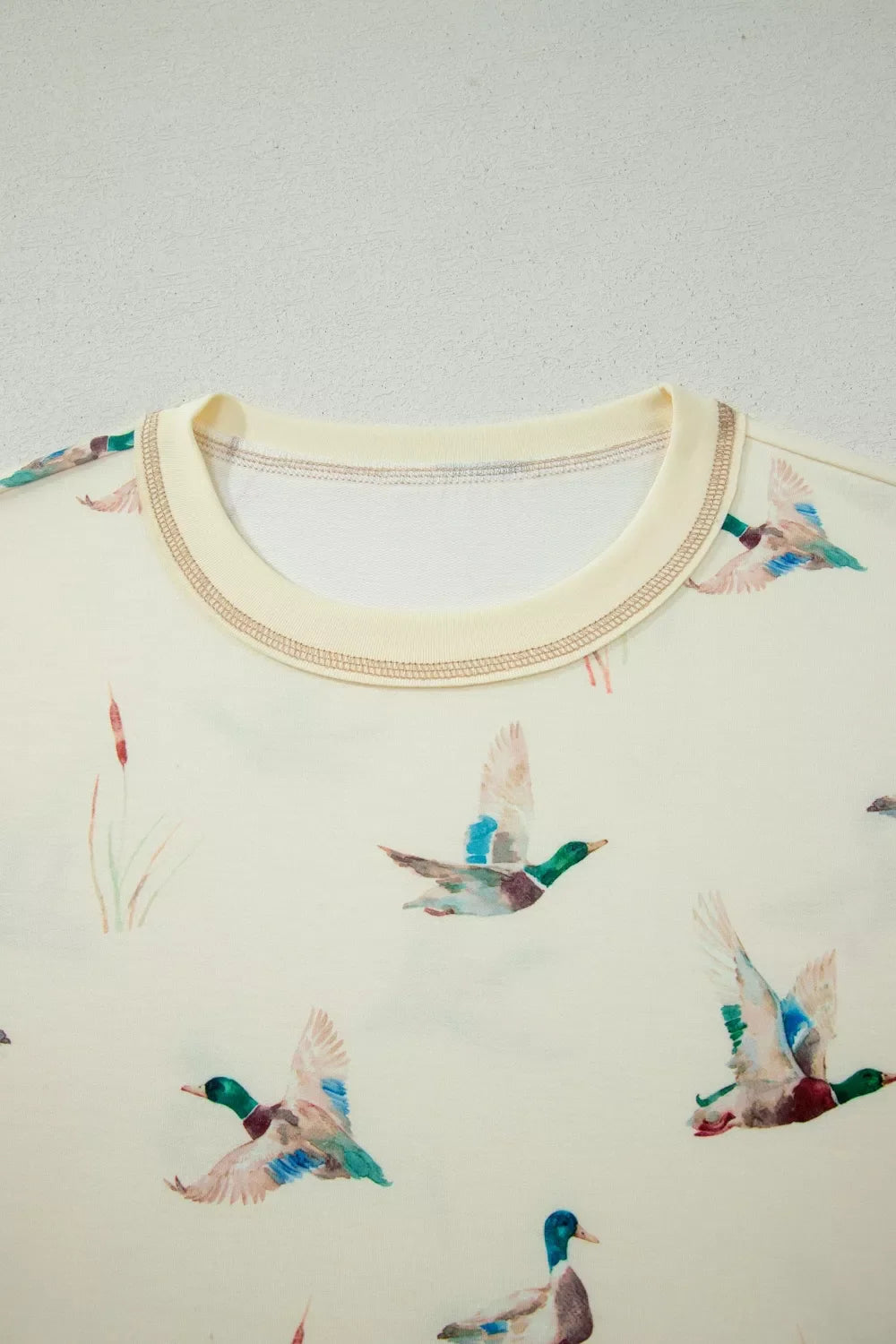 Mallard Duck Print Oversized Tee Drawstring Short Set