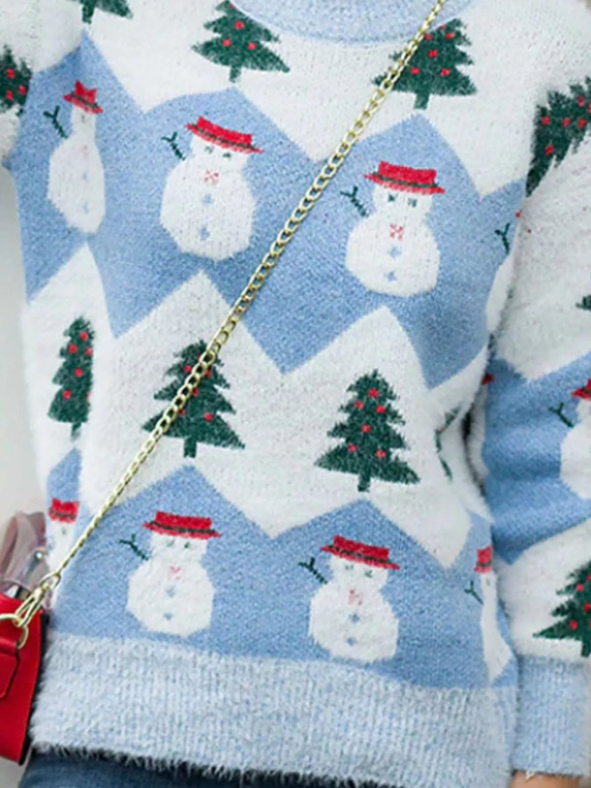 Christmas Snowman Dropped Shoulder Sweater