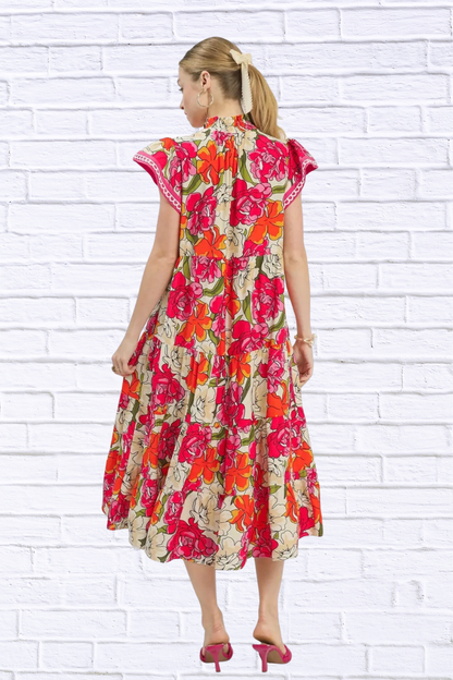 Floral Tiered Midi Dress for Women | Umgee Bold Print Boutique