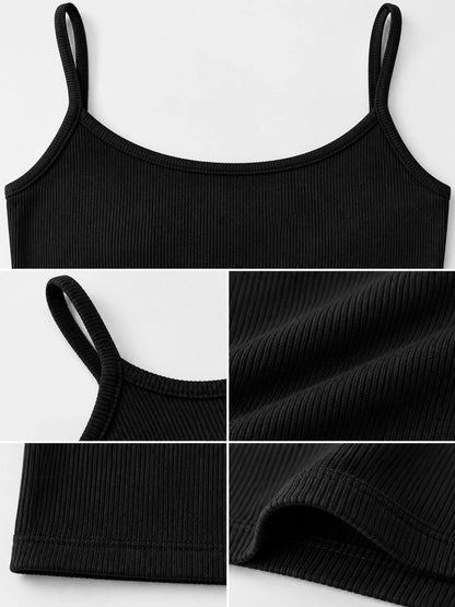 Slim-Fit Ribbed Square Neck Cami Top