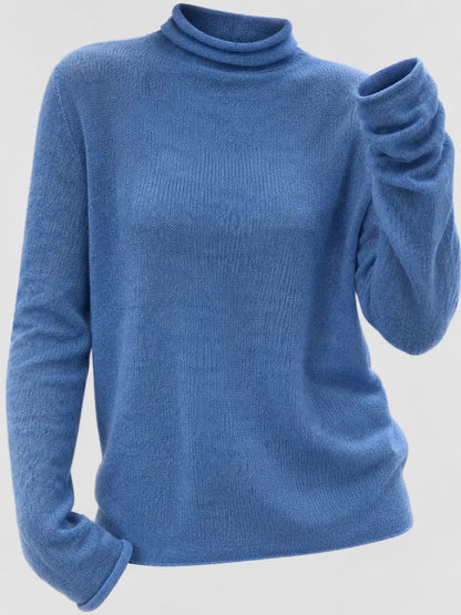 Women’s Sheer Turtleneck Knit Top – Lightweight Long Sleeve