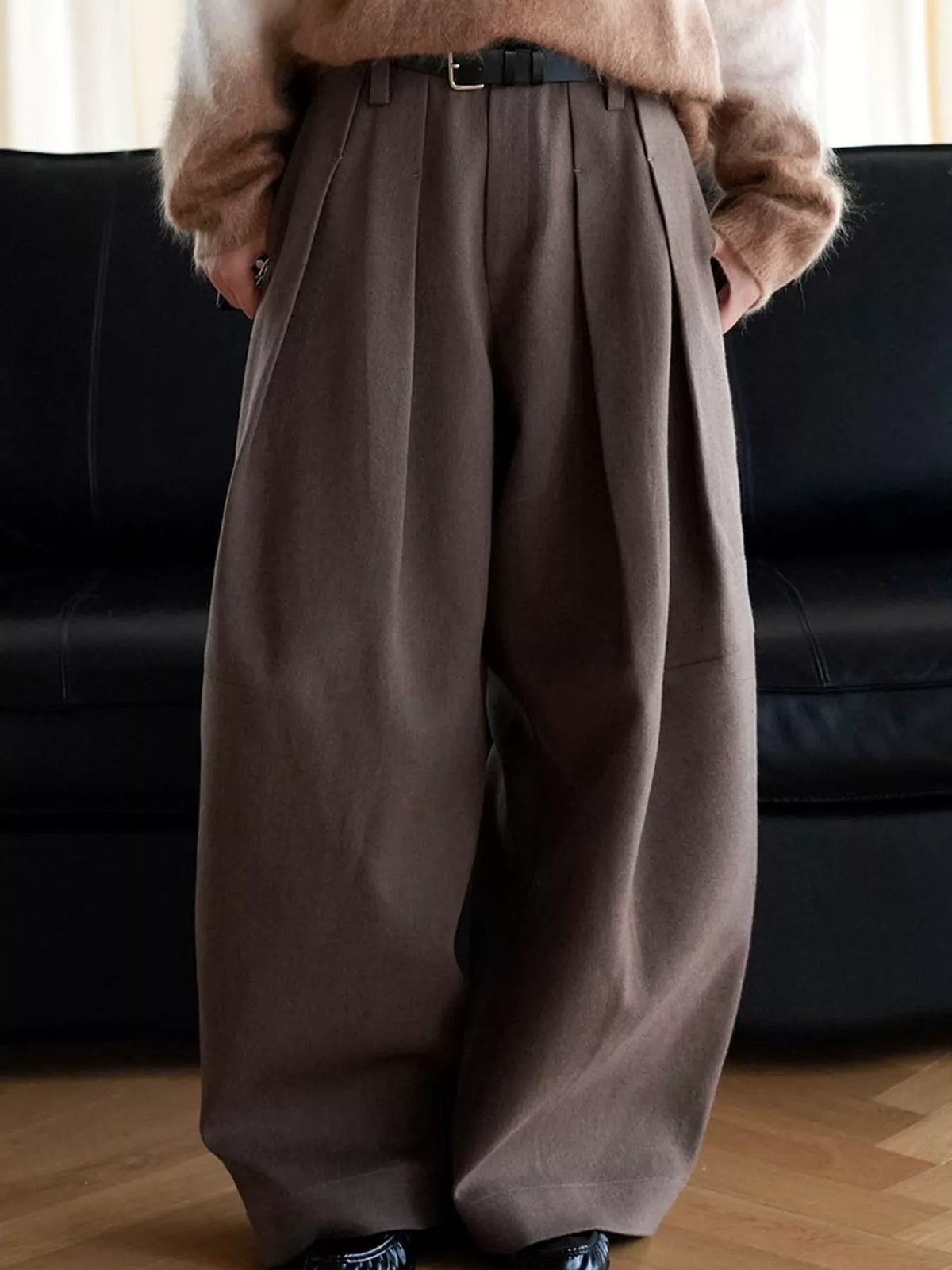 Pleated Wide-Leg Pants