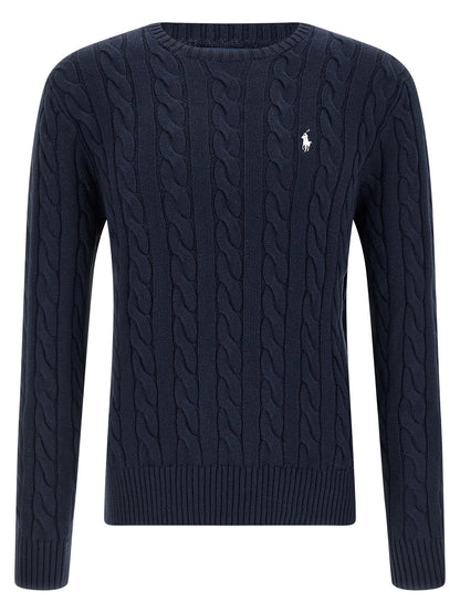 Polo Ralph Lauren Cotton Braided Sweater - Blue