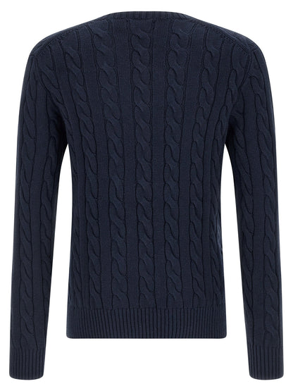 Polo Ralph Lauren Cotton Braided Sweater - Blue