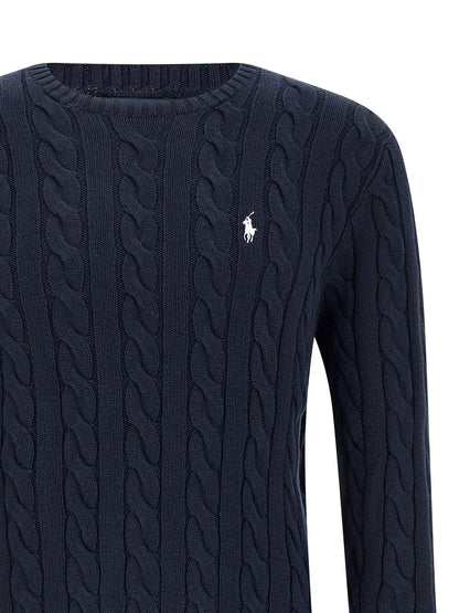Polo Ralph Lauren Cotton Braided Sweater - Blue