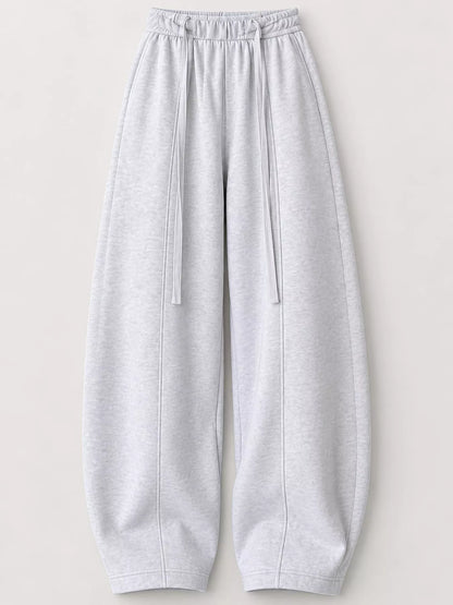 Drawstring Wide-Leg Casual Pants