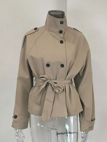 Full Size Double-Breasted Belted Trench Outerwear Plus Size