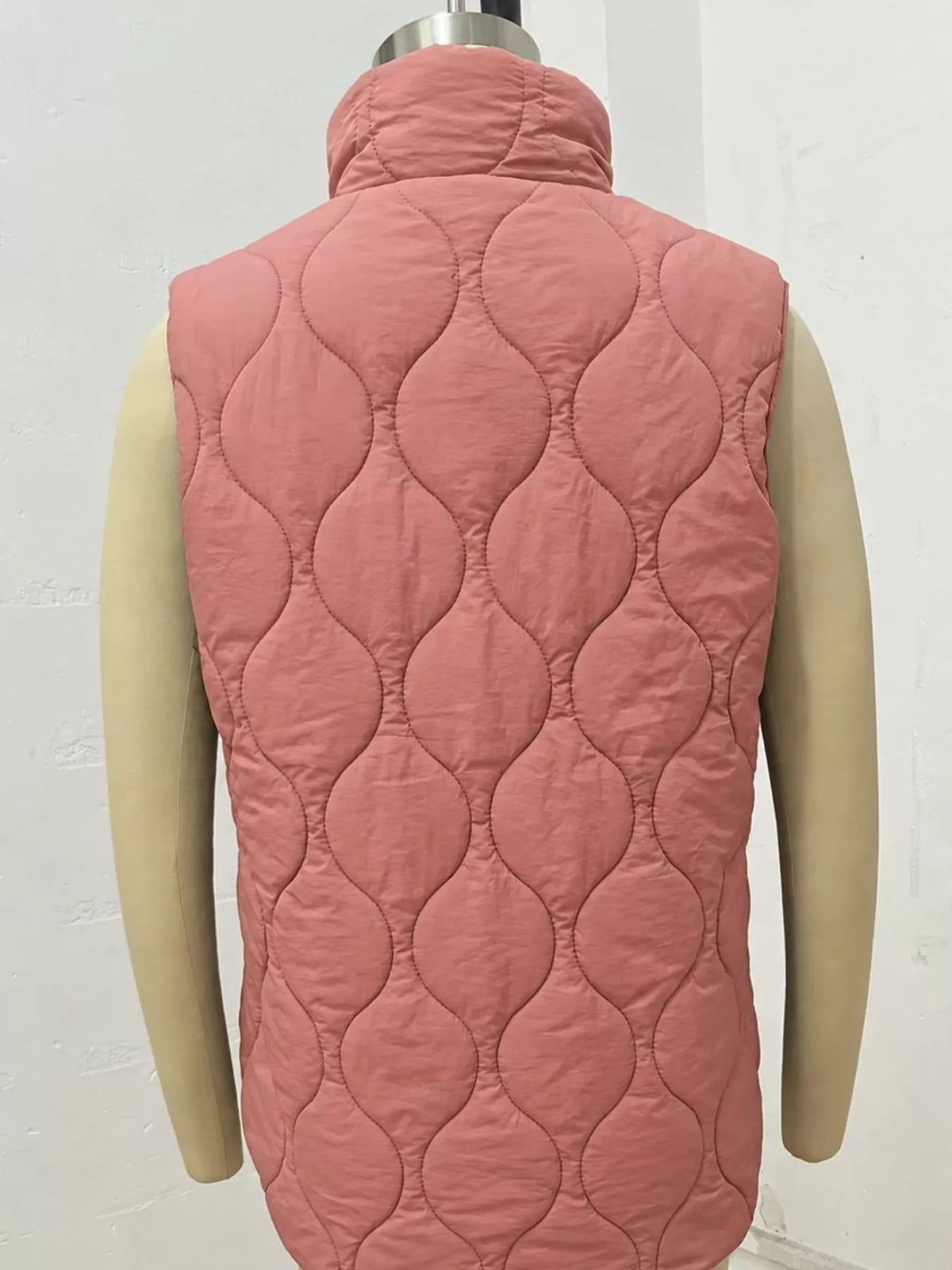 Quilted Snap Button Vest Coat